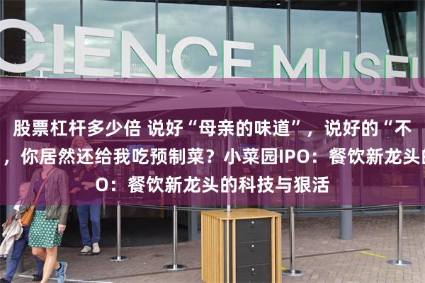 股票杠杆多少倍 说好“母亲的味道”，说好的“不使用预制菜”，你居然还给我吃预制菜？小菜园IPO：餐饮新龙头的科技与狠活