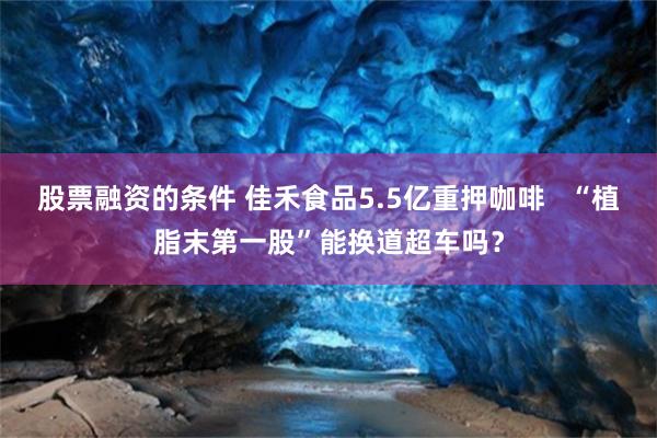 股票融资的条件 佳禾食品5.5亿重押咖啡   “植脂末第一股”能换道超车吗？