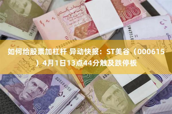 如何给股票加杠杆 异动快报：ST美谷（000615）4月1日13点44分触及跌停