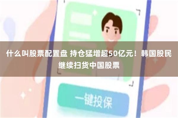 什么叫股票配置盘 持仓猛增超50亿元！韩国股民继续扫货中国股票